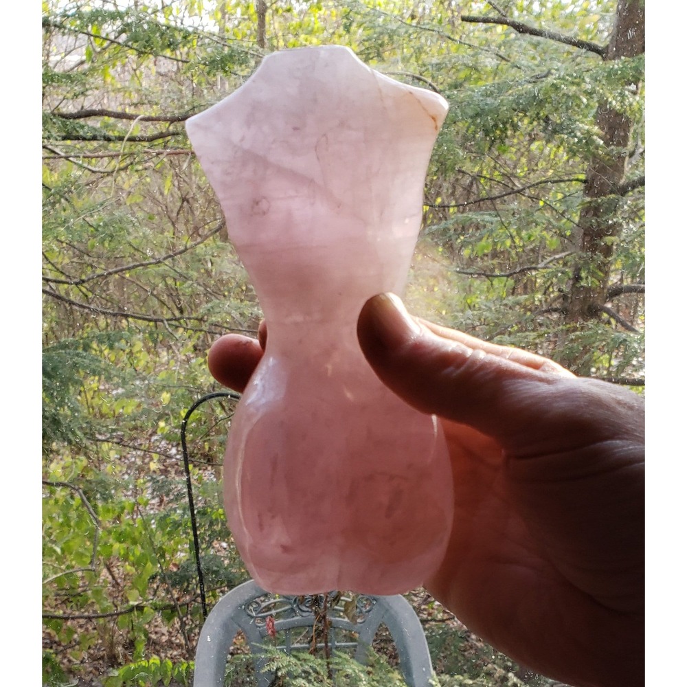 Hand Carved Crystal Large Rose Quartz Nude,Female Form,Body Positive Art